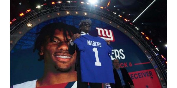 New York Giantsin vetolaajavastaanotin Malik Nabers kuudenneksi yleisvalinnassa